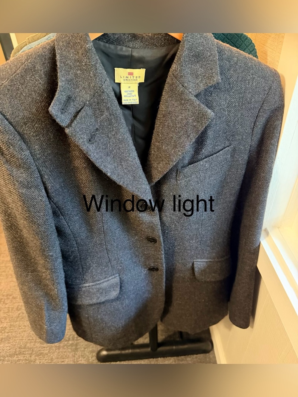 Limited America Charcoal Gray Women's Tailored Wool-Blend Blazer 2 - Picture 5 of 14